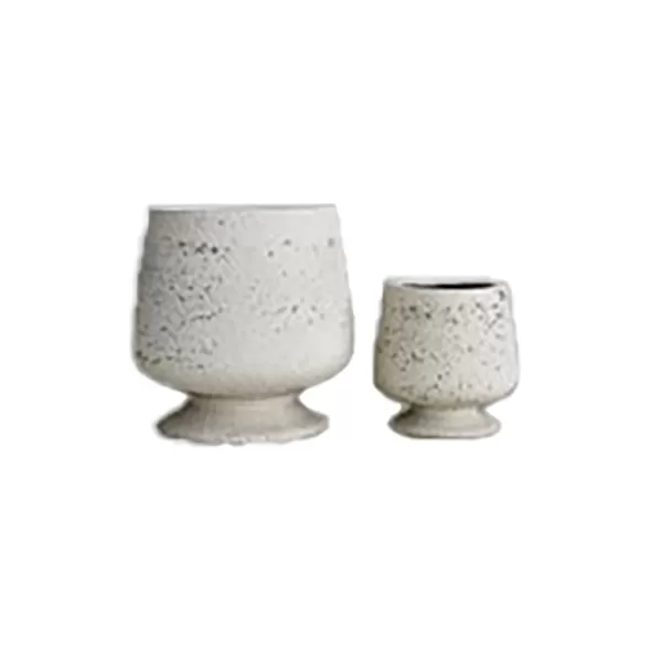 MCarr 16pc Ficonstone Short Snifter Urn Planter Pallet Ivory