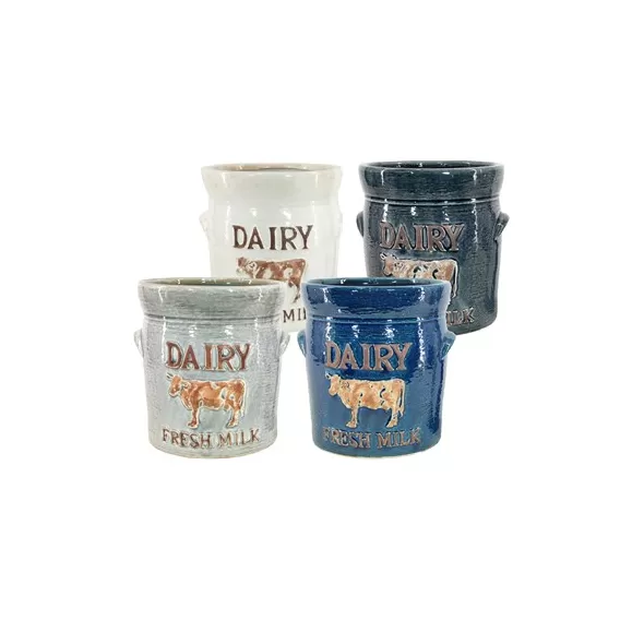 MCarr 4PC 7.9" Dairy Cow Planter Set