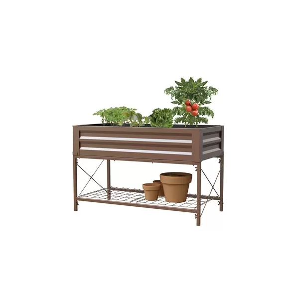 Panacea 32" Raised Planter With Liner Brown