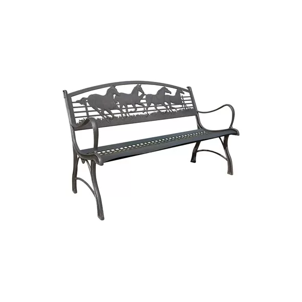 Painted Sky Bench Running Horse Iron