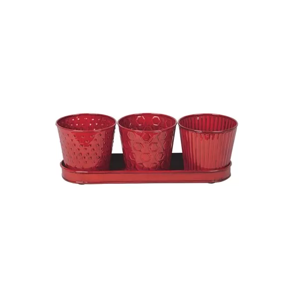 Robert Allen 4" Concord Garden Planter Set Cayenne