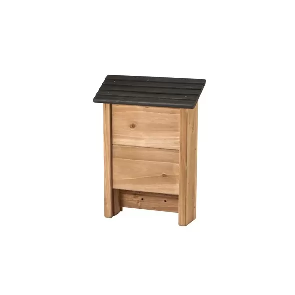 Woodlink Small Wood Bat Shelter Natural Wood with Black Roof