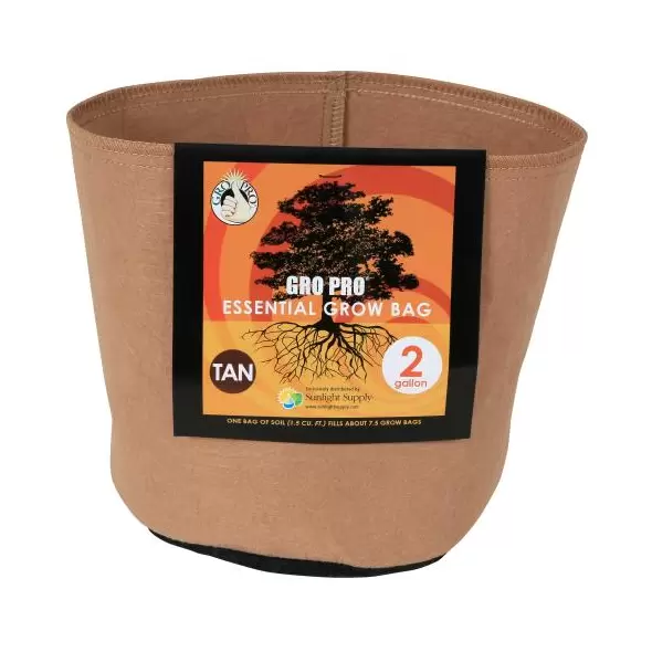 Gro Pro Essential Round Fabric Pot - Tan 2 Gallon (120/Cs)