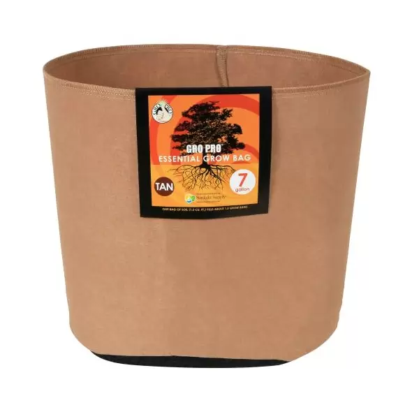 Gro Pro Essential Round Fabric Pot - Tan 7 Gallon (84/Cs)