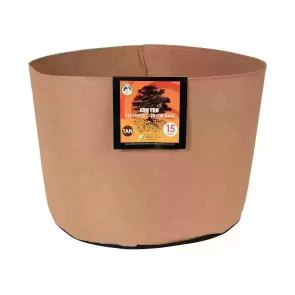 Gro Pro Essential Round Fabric Pot - Tan 15 Gallon (48/Cs)