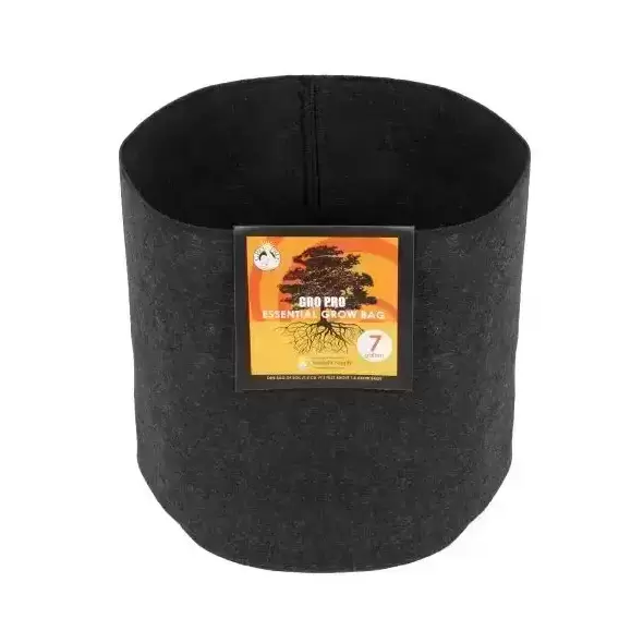 Gro Pro Essential Round Fabric Pot - Black 7 Gallon (84/Cs)