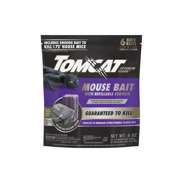 Tomcat 6pk Advanced Tier 1 Refillable Mouse Bait Station