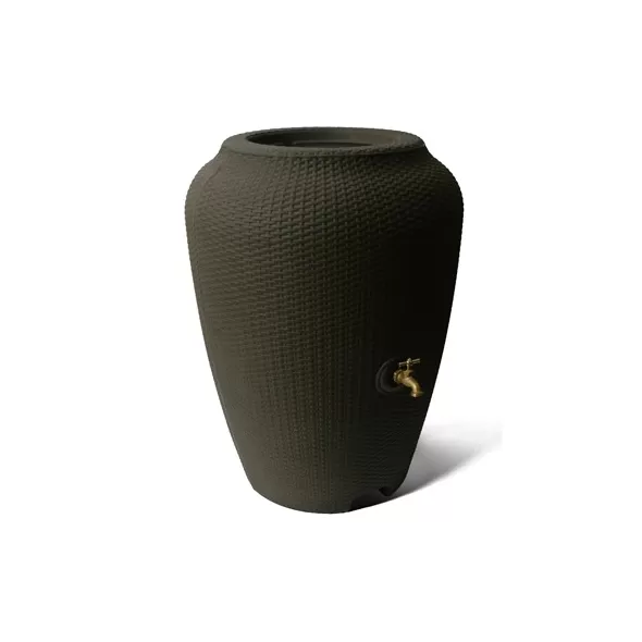 Algreen 50gal Wicker Rain Barrel Chocolate Mocha