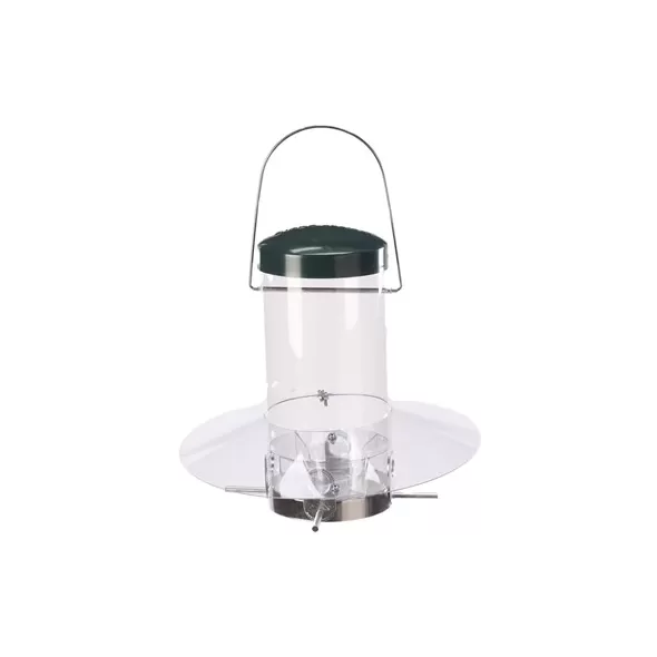 Birds Choice 12" Classic Hanging Feeder with Protective Cover Clear