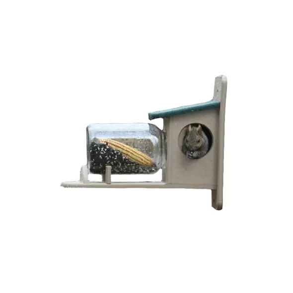 Birds Choice Squirrel Jar Feeder Recycled Plastic Tan & Green