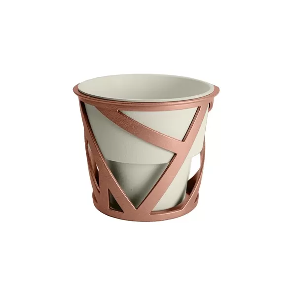 HC 6" Curio Planter Cottage Stone w/ Copper Stand