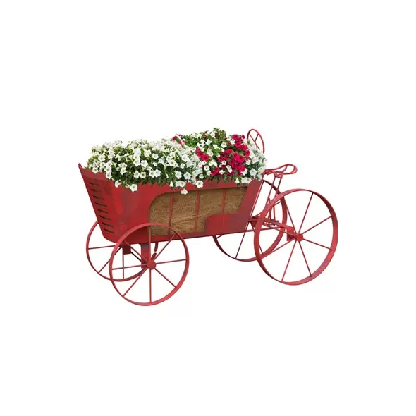 Panacea Vintage Tractor Planter with Moving Wheels and Sewn in Poly Coco Liner
