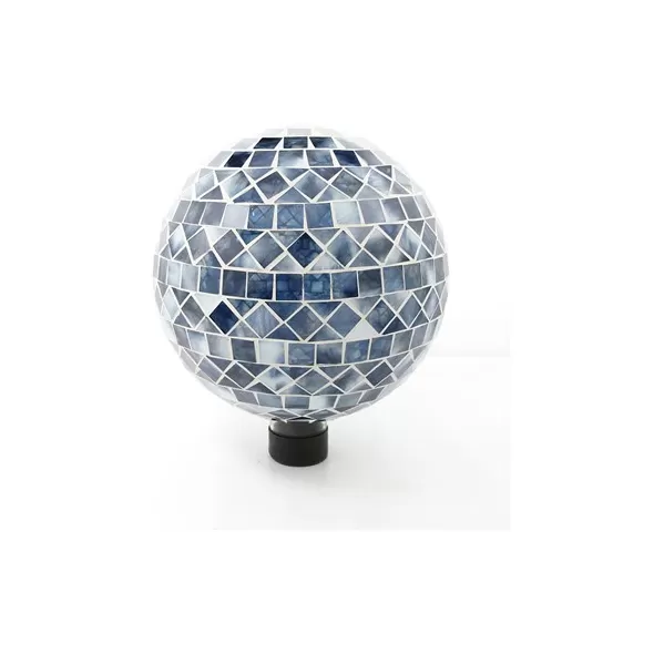 VCS 10" Blue Triangle & Square Glass Globe w/ Hanging Chain