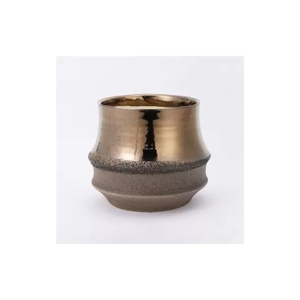 PHG 8"x6.5" Santa Barbara Planters Rustic Gold Case of 2