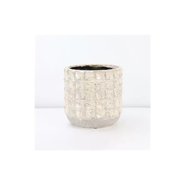PHG 7"x7" Salinas Planters Sponged Cream Case of 4