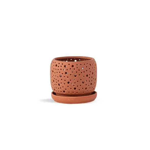 PHG 6"x5.5" Rain Drop Orchid Planter Sand Canyon Clay