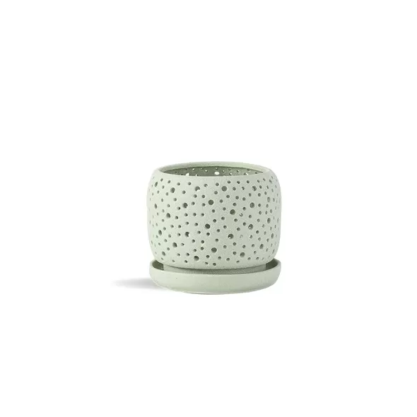 PHG 7.5"x6.5" Rain Drop Orchid Planter Sand Sage Green