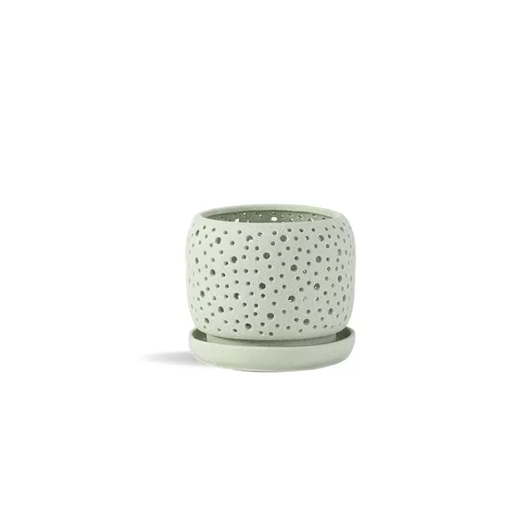 PHG 6"x5.5" Rain Drop Orchid Planter Sand Sage Green