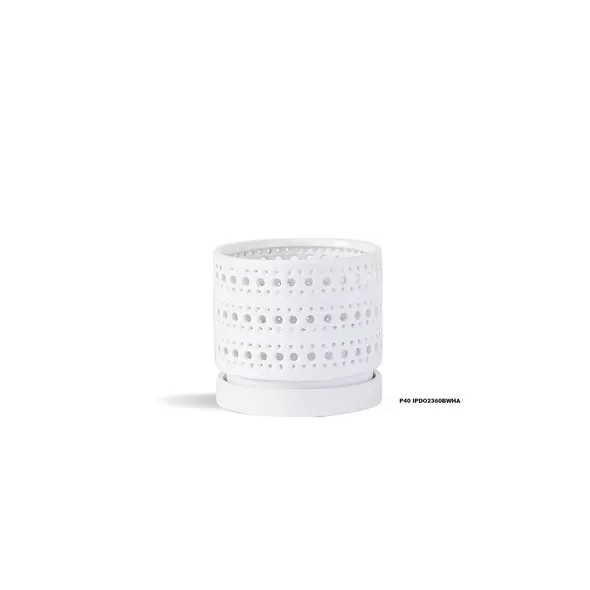 PHG 7.5"x6.5" Moon Gate Orchi Orchid Planter Bright White