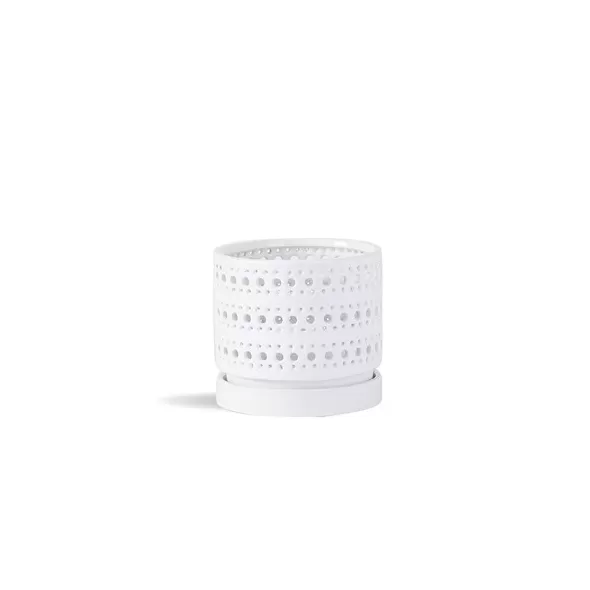 PHG 6"x5.5" Moon Gate Orchi Orchid Planter Bright White