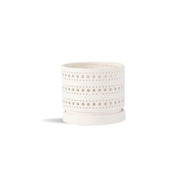 PHG 6"x5.5" Moon Gate Orchi Orchid Planter Sand Milky White