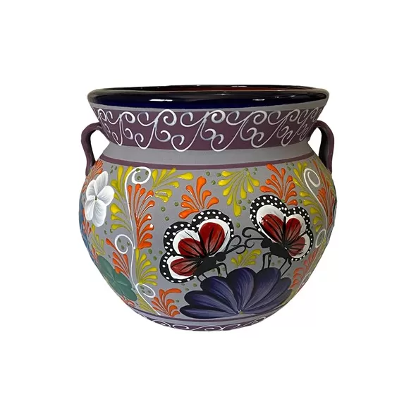Talavera 14" Bella Especial Michoacana Pot Blue
