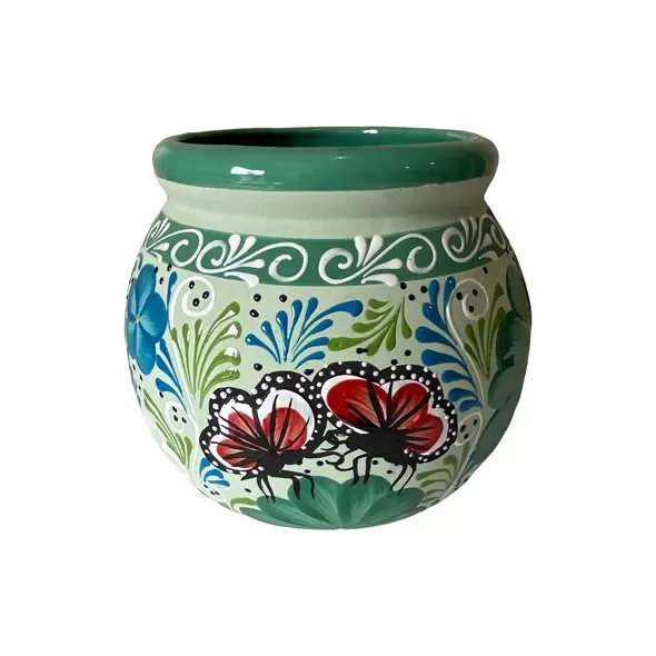 Talavera 14" Bella Especial Esfera Pot Teal