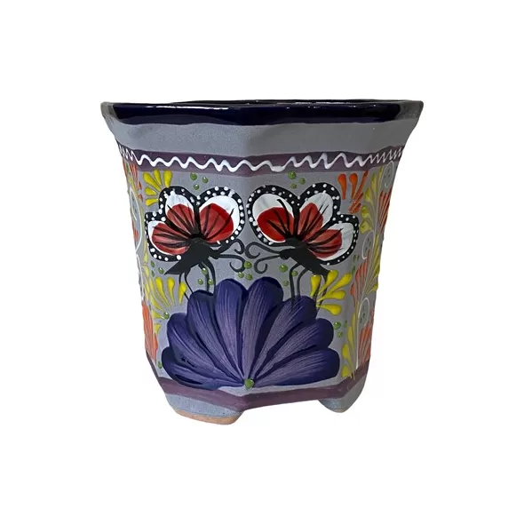 Talavera 8" Bella Especial Octagonal Pot Blue