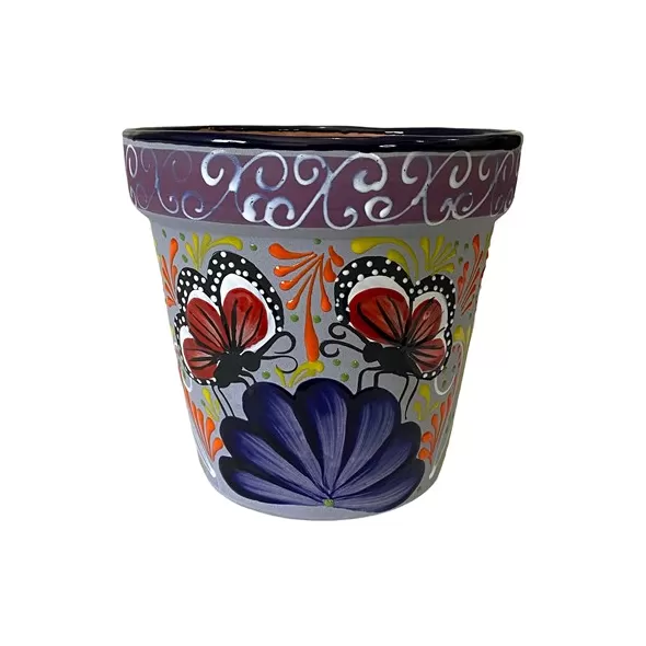 Talavera 7" Bella Especial Flower Pot Blue