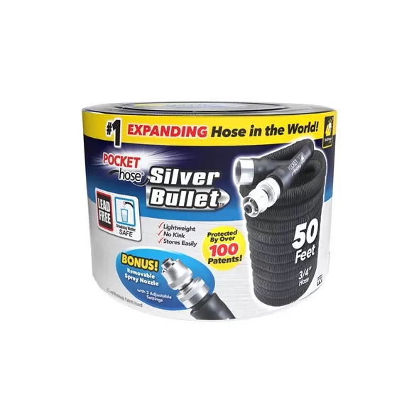 Telebrands 50' Pocket Hose Silver Bullet