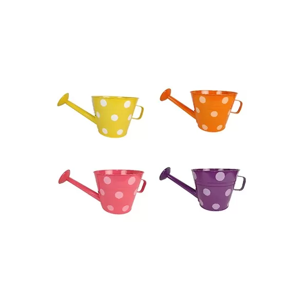VCS 10" KD Watering Can Planter Polka Dot