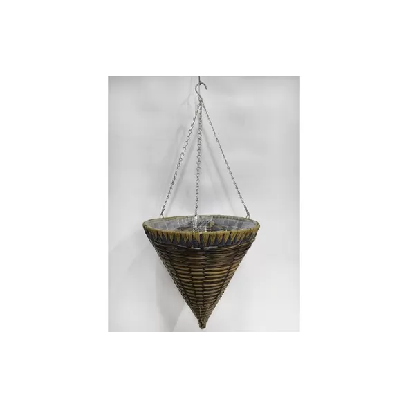 Gardener Select 14 Plastic Cone Hanging Basket Yellow, Blue, Brown, Black