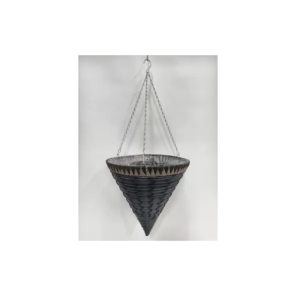 Gardener Select 14 Plastic Cone Hanging Basket Dark Blue, Black, Brown