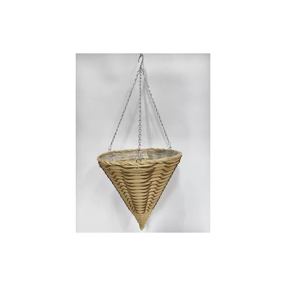 Gardener Select 14 Plastic Cone Hanging Basket Yellow, Brown