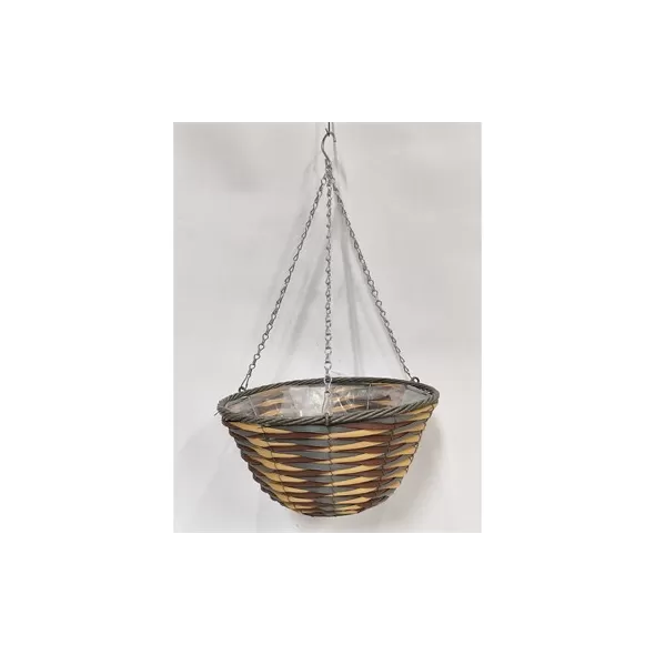Gardener Select 14 Plastic Round Hanging Basket Grey, Yellow, Dark Red