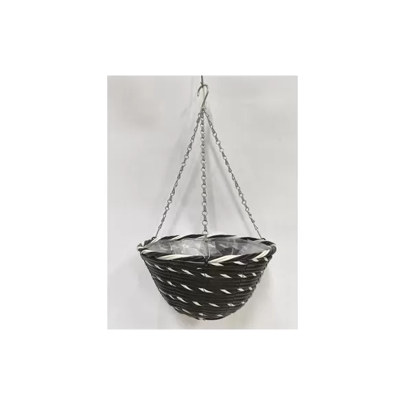 Gardener Select 12 Plastic Round Hanging Basket Black, White