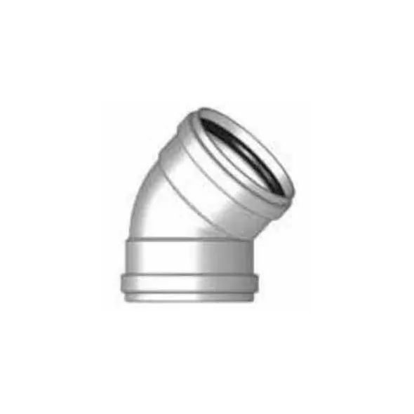 Sewer Elbow, 8"Gasketed PVC G Series SDR-35 45 Degrees 1/8 Bend