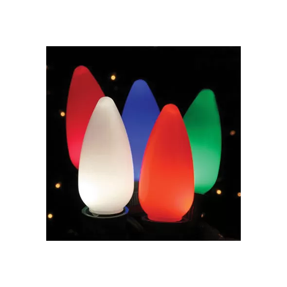 Christmas Light Bulb, Faceted E17 C9 LED Opaque Multi-Colored
