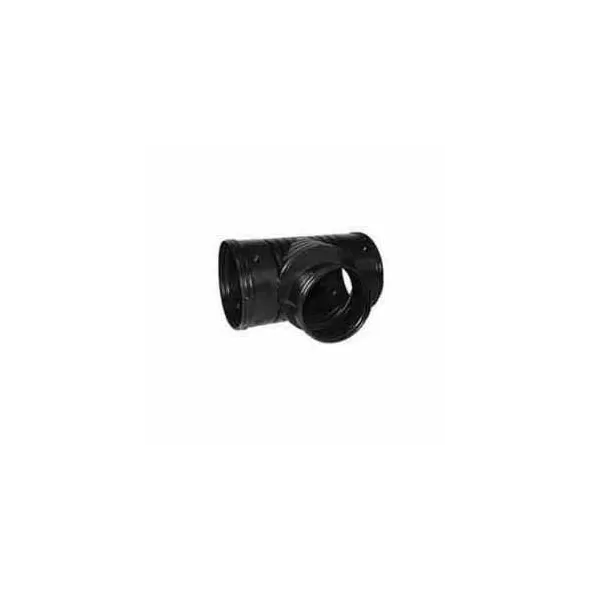 ADS Reducing Tee, 6" x 6" x 4", Snap Corrugated HDPE Single Wall Black | DFE0624AA