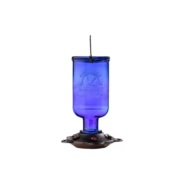 Perky Pet 13oz Elixir Blue Vintage Glass Feeder