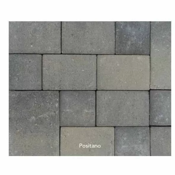 Paver Stone, 5-1/5" x 5-1/2" x 2-3/8" Square Positano Interlocking San Francisco Cobblestone