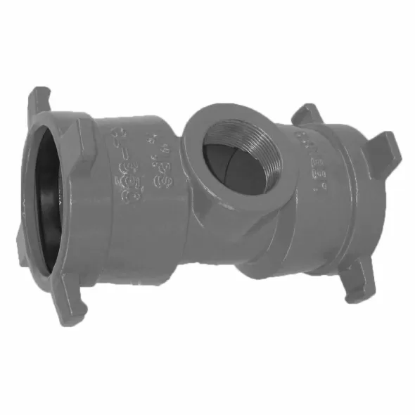 Service Tee, 6" x 6" x 1"FNPT Epoxy Ductile Iron SB Series Tapped