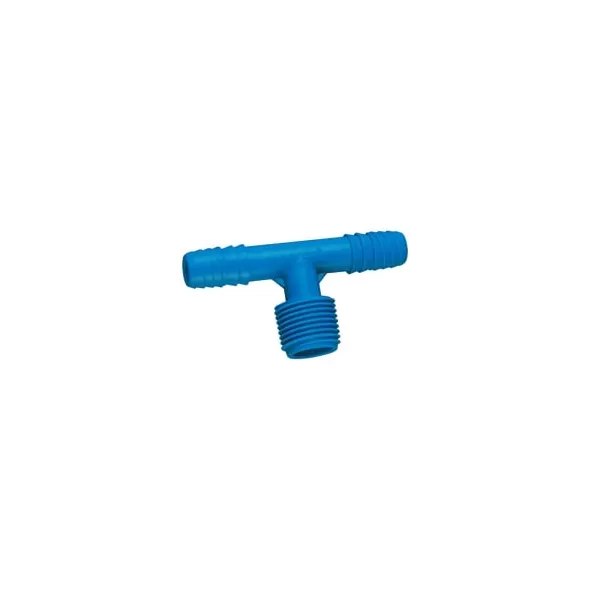 Blue PVC Twister Tee 1/2 in. Double Helix x Double Helix x MIPT | 3100-005