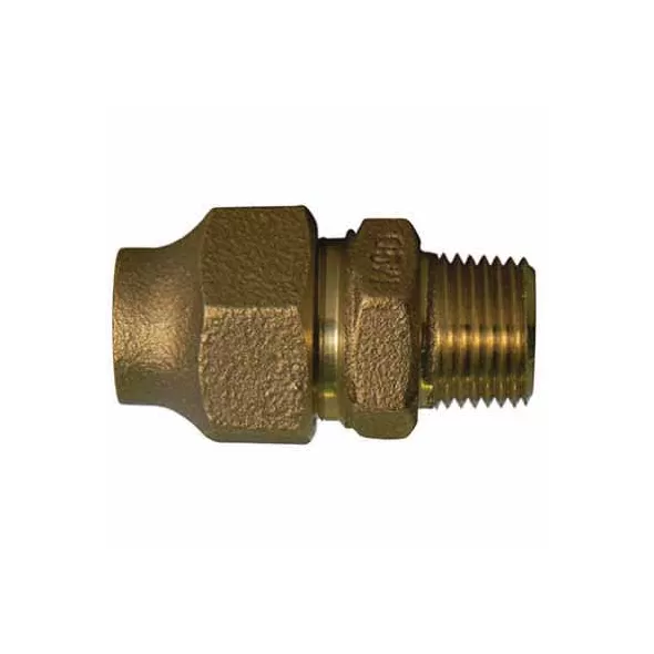 Straight Adapter, 1"Flare x MNPT Brass 74753 Series Octagonal