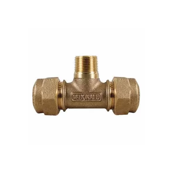 Tee, 3/4"CTS x CTS x MNPT Brass 74762Q Series