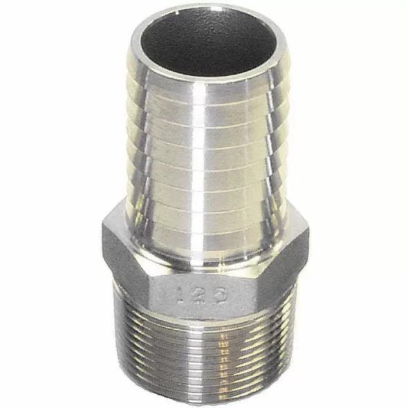 Adapter, 1-1/4"Insert x MNPT Stainless Steel with Hex