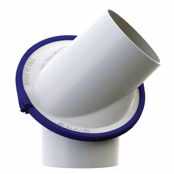 Swivel Fitting, 4" White PVC 90 Degrees Solvent Weld