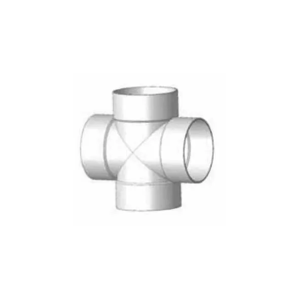 Tee Cross, 4"Hub PVC P Series SDR-35 Straight Solvent Weld