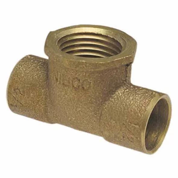 Tee, 1/2"Solder Cup x Solder Cup x FNPT Bronze 712-LF Series