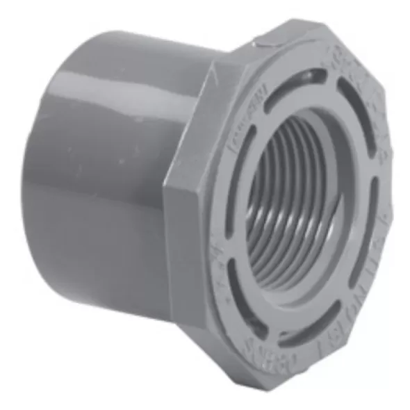 Sch. 80 Gray PVC Bushing 3" x 2" Spigot x Reducing FPT | 838-338